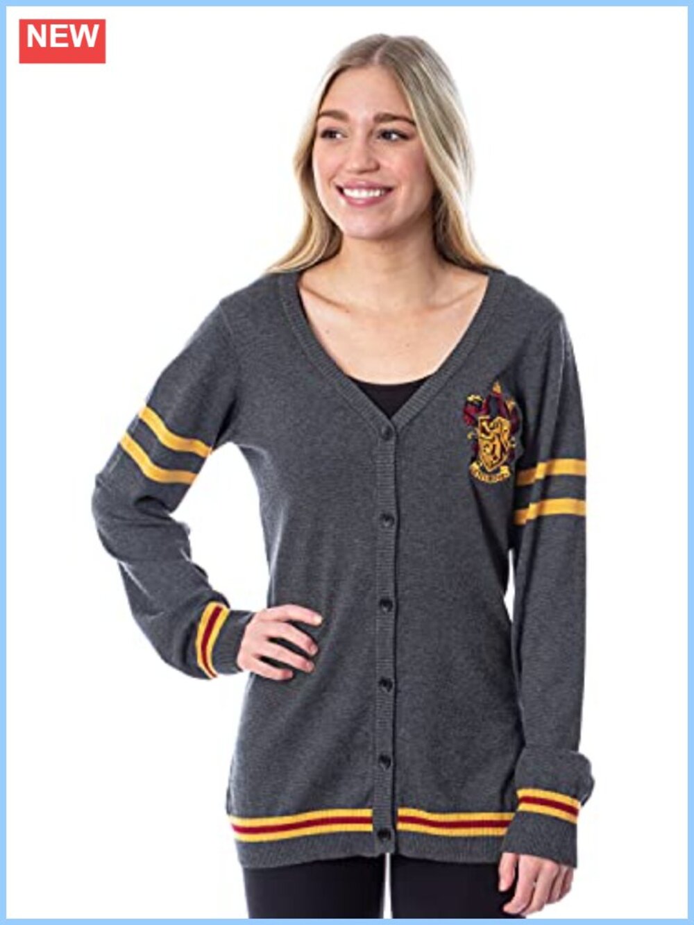 Harry Potter Slytherin House Crest Open Front Cardigan Juniors Knit Sweater